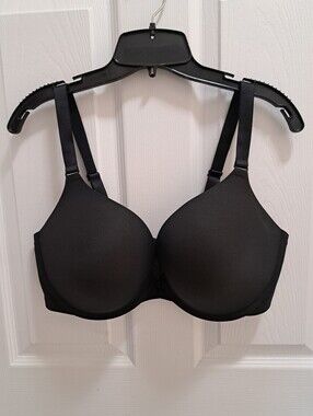 Deesse Lingerie Black Contour T-Shirt Bra Womens Size 38G Bow Detail Adjustable